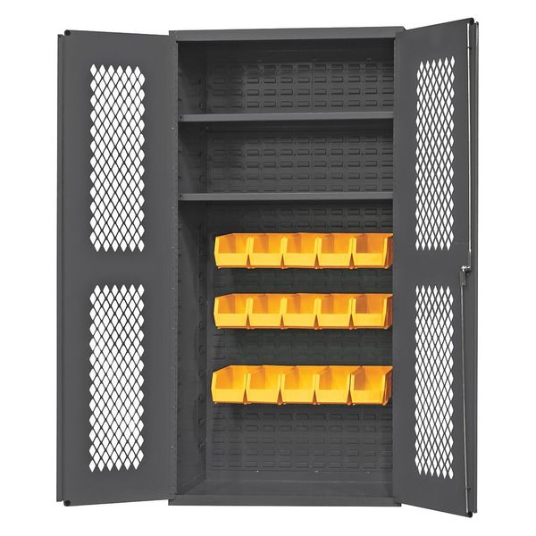 Extra-Heavy Duty Bin Cabinet, 36 in W, 72 in H, 24