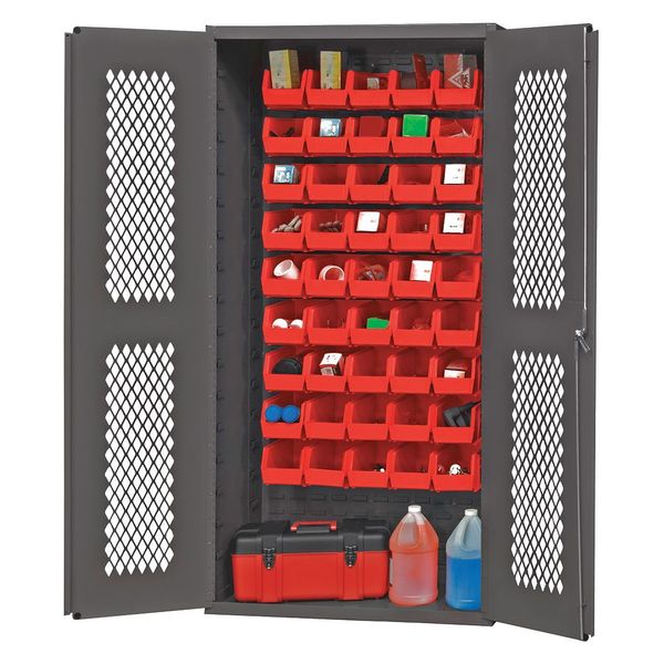 Extra-Heavy Duty Bin Cabinet, 36 in W, 72 in H, 18
