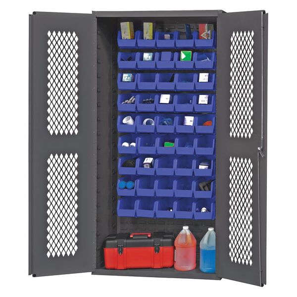 Extra-Heavy Duty Bin Cabinet, 36 in W, 72 in H, 18