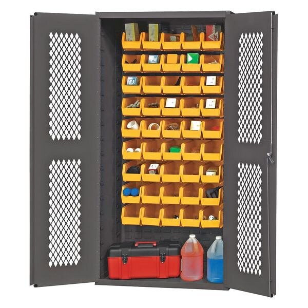 Extra-Heavy Duty Bin Cabinet, 36 in W, 72 in H, 18
