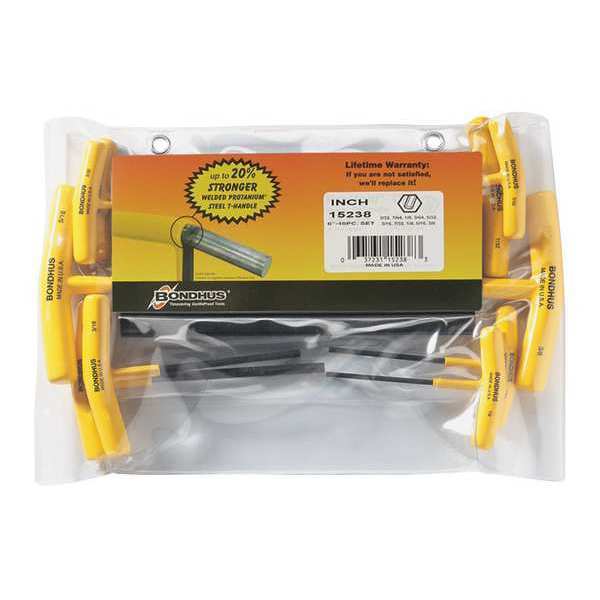10 Piece SAE T-Shape Hex Key Set, 15238