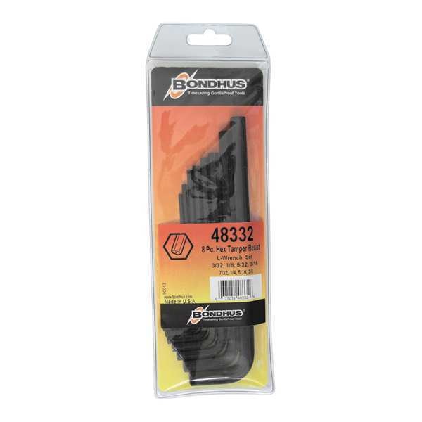 8 Piece SAE L-Shape Hex Key Set, 48332