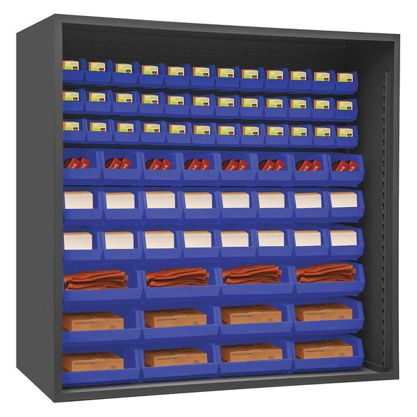 Heavy Duty Bin Cabinet, 72 in W, 72 in H, 24
