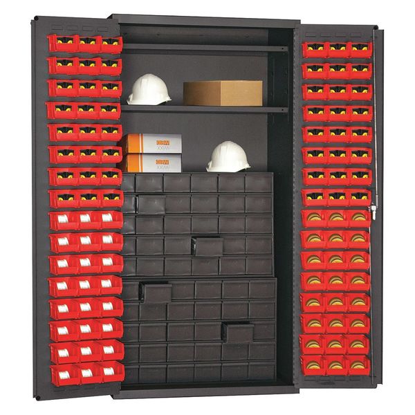 Extra-Heavy Duty Bin Cabinet, 36 in W, 72 in H, 24