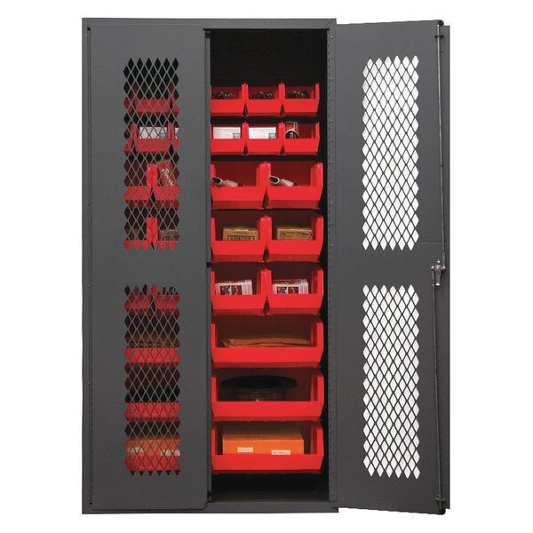 Extra-Heavy Duty Bin Cabinet, 36 in W, 72 in H, 24