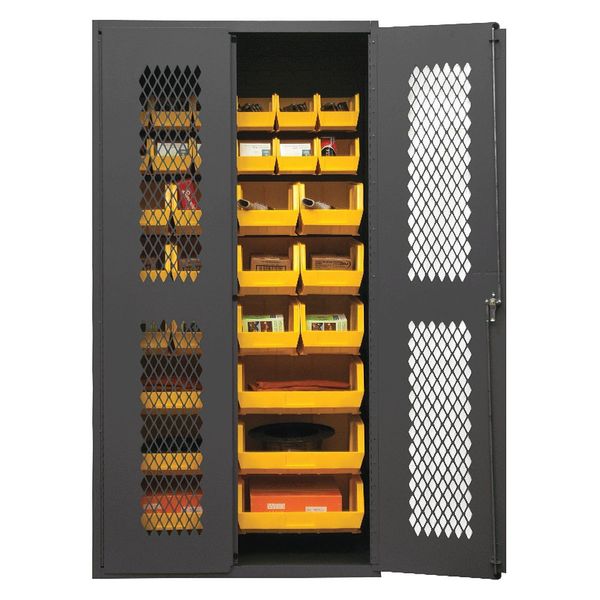 Extra-Heavy Duty Bin Cabinet, 36 in W, 72 in H, 24