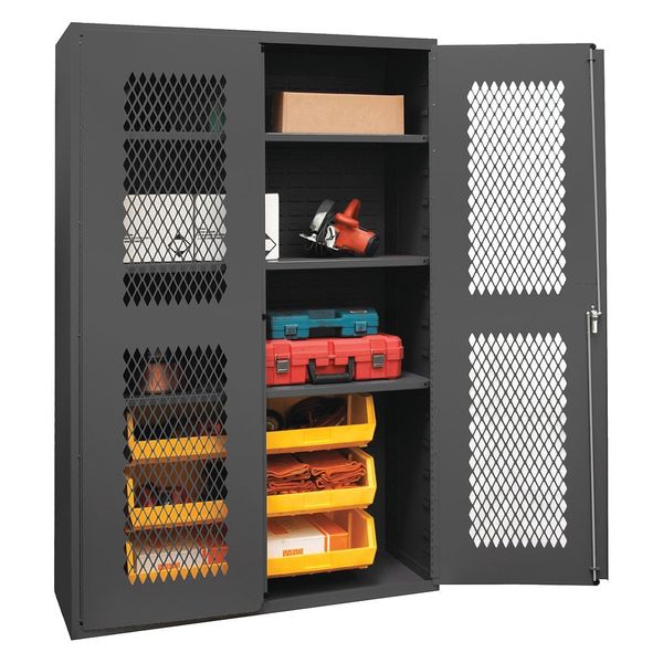 Extra-Heavy Duty Bin Cabinet, 48 in W, 72 in H, 24