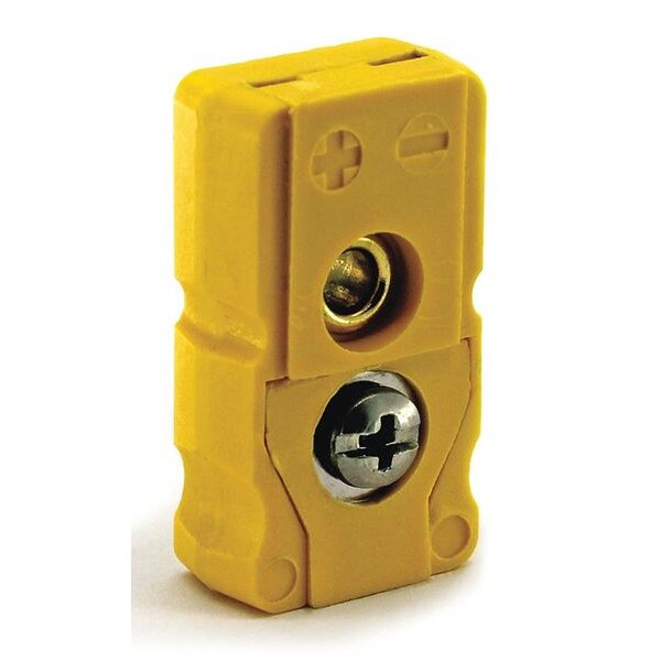 Thermocouple Jack, K, Yellow, Flat Pin