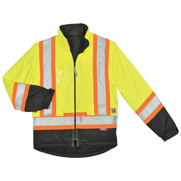 Fluorescent Green Polyester Parka size 5XL