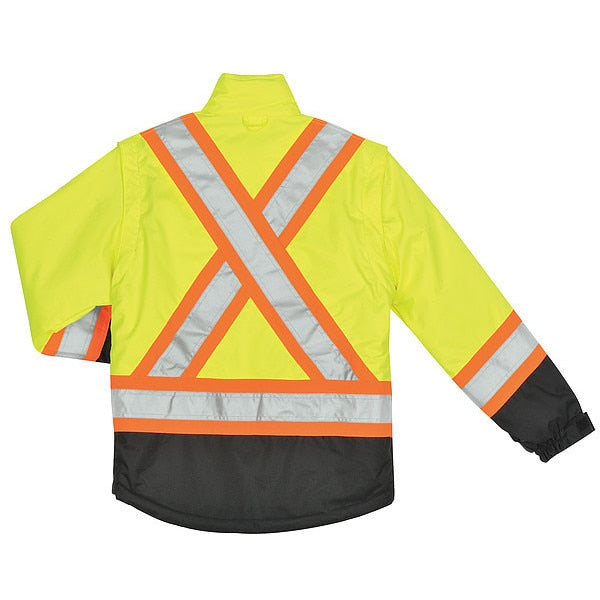 Fluorescent Green Polyester Parka size 5XL