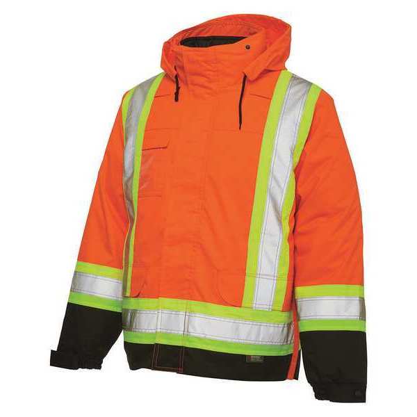 Fluorescent Orange Polyester Parka size L Tall