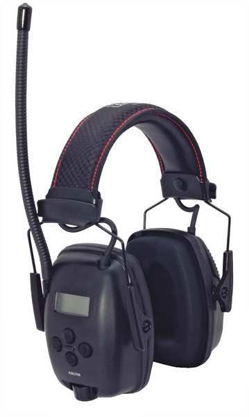 Over-the-Head Electronic Ear Muffs, 25 dB, Sync Radio, Black