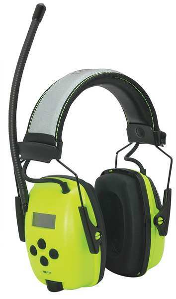 Over-the-Head Electronic Ear Muffs, 25 dB, Sync Radio, Green