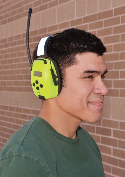 Over-the-Head Electronic Ear Muffs, 25 dB, Sync Radio, Green