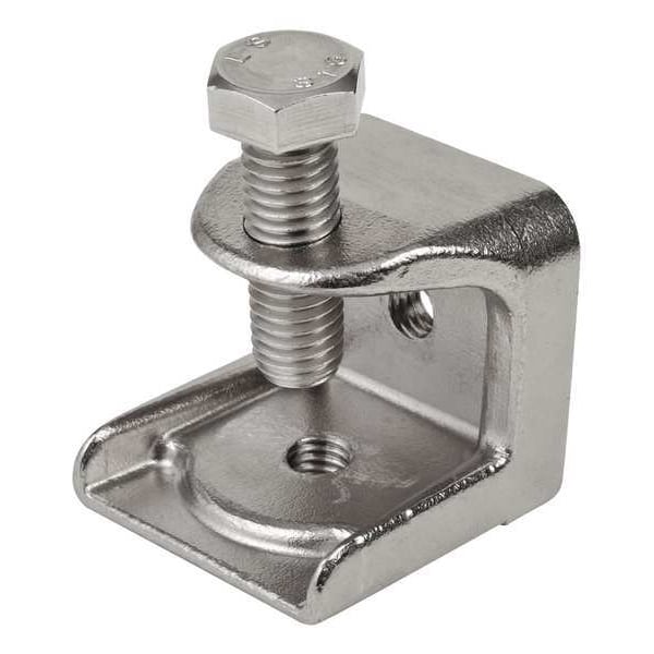 Beam Clamp, 1/4 in., Brite, 1-5/32 in., SS