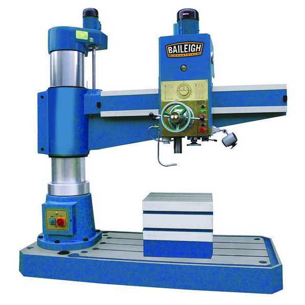 Radial Floor Drill Press, Geared Head Drive, 5 1/4 hp, 220 V, 16 Speed