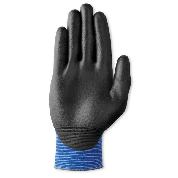 Polyurethane Coated Gloves, Palm Coverage, Blue, 11, PR