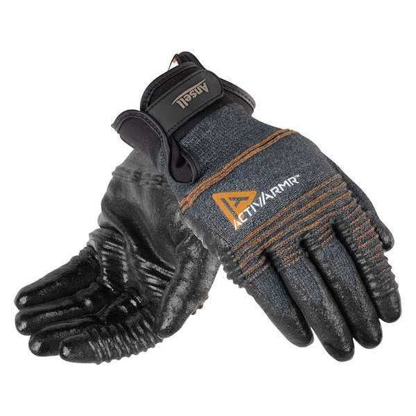 Cut Resistant Coated Gloves, A2 Cut Level, Nitrile, L, 1 PR