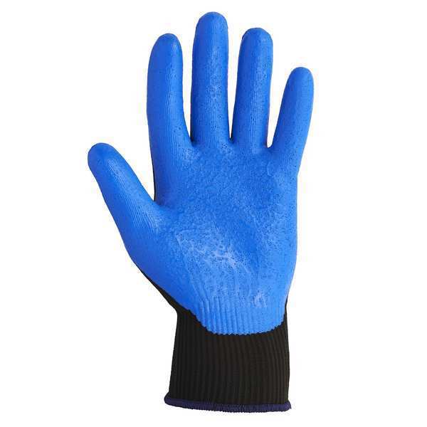 Foam Nitrile Coated Gloves, Palm Coverage, Black/Blue, XS, PR