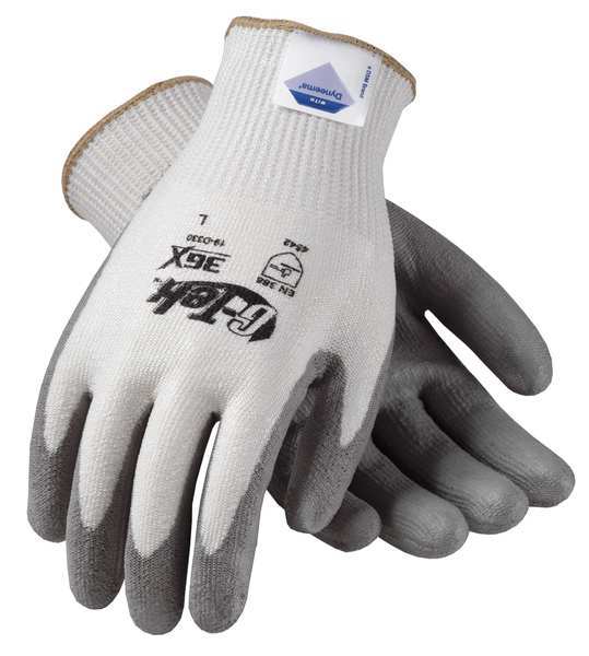 Cut Resistant Gloves, White/Gray, 2XL, PR