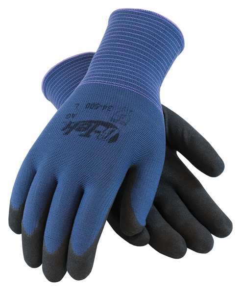 2XL Purple/Black Knit Cuff Coated Gloves, 12PK