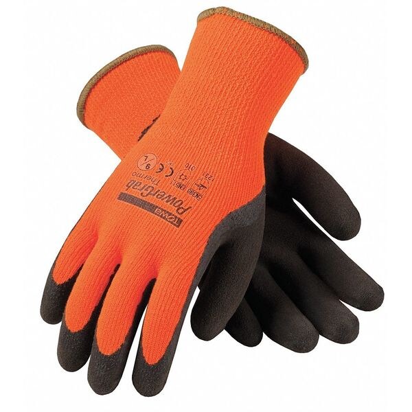 Hi-Vis Cold Protection Coated Gloves, Acrylic Terry Lining, 2XL, 12PK