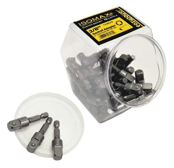 Socket Adapter, 1/4 Hex, 3/8 Sq, 2