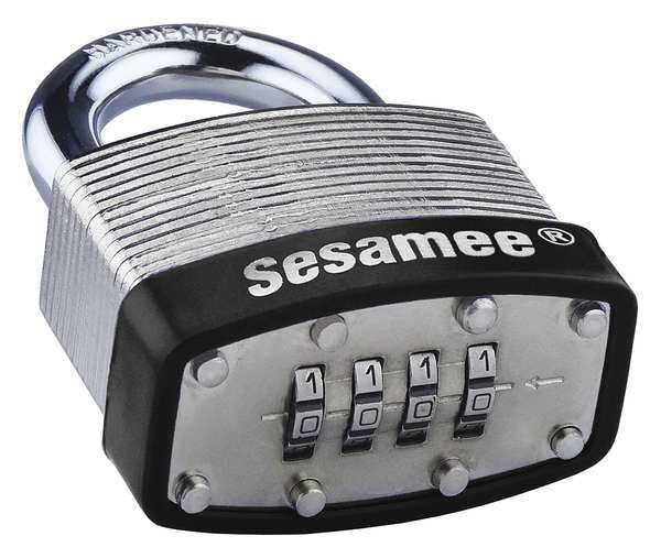 Combination Padlock, Bottom, Black/Silver