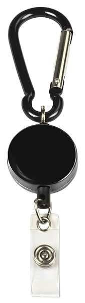 ID Card Retractor, Reel, 23 in. L, Black