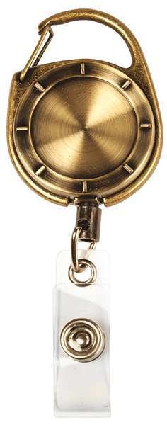 ID Card Retractor, Reel, 23 in. L, Brass