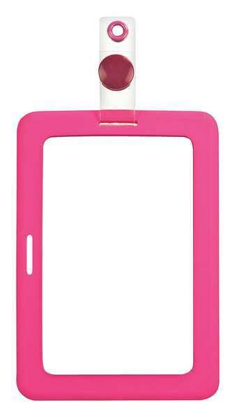 Badge Holder, Rubberized, Pink, PK2