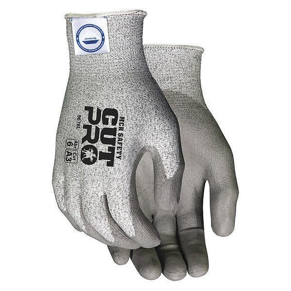 Cut Resistant Coated Gloves, A3 Cut Level, Polyurethane, 2XL, 1 PR