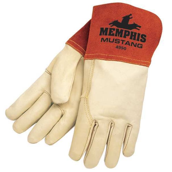 MIG/TIG Welding Gloves, Cowhide Palm, L, PR
