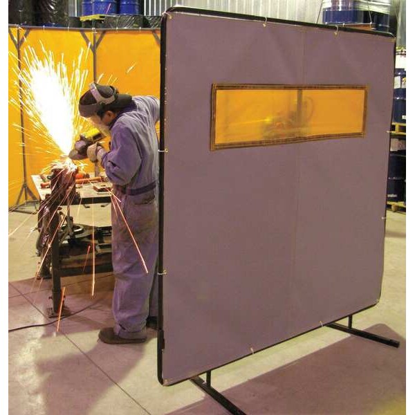 Welding Screen, 6 ft. W, 6 ft., Gray