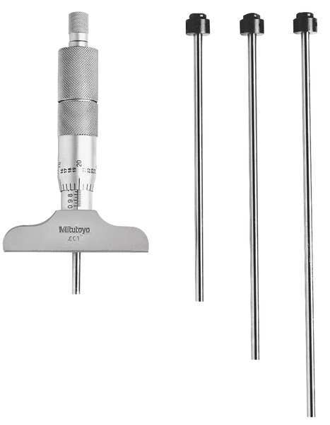 Depth Mic, 0-4, Ratchet Stop, NIST, Case