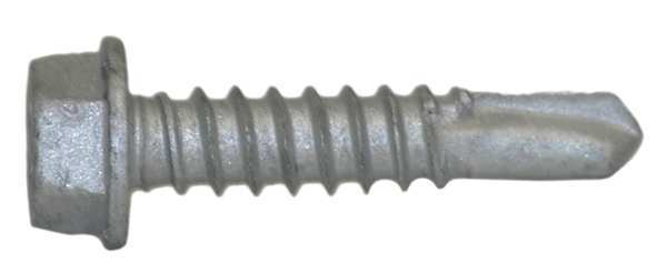 Self-Drilling Screw, #12 x 1 in, Climaseal Steel Hex Head External Hex Drive, 500 PK