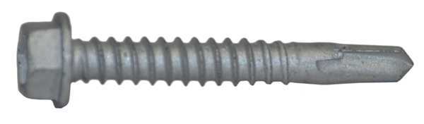 Self-Drilling Screw, #12 x 1 1/2 in, Climaseal Steel Hex Head External Hex Drive, 250 PK