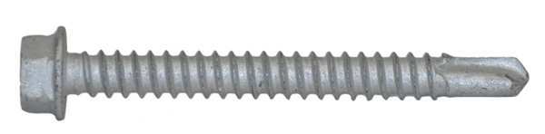Self-Drilling Screw, #12 x 2 in, Climaseal Steel Hex Head External Hex Drive, 250 PK