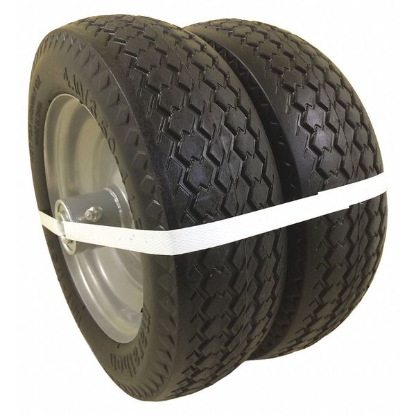 Silver Polyurethane Flat Free Wheel (2-Pack)