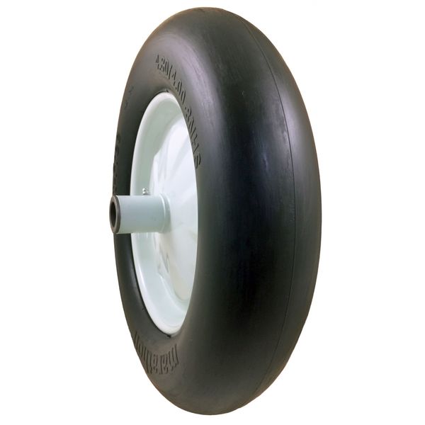Flat Free Wheel, Polyurethane, 500lb, White