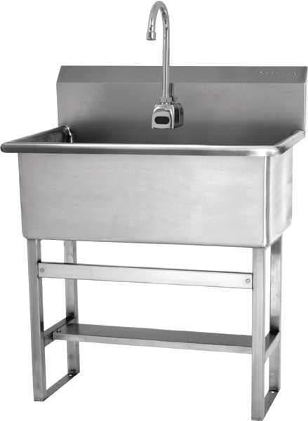 20 in W x 31 in L x 45 1/2 in H, Floor, Scrub Sink