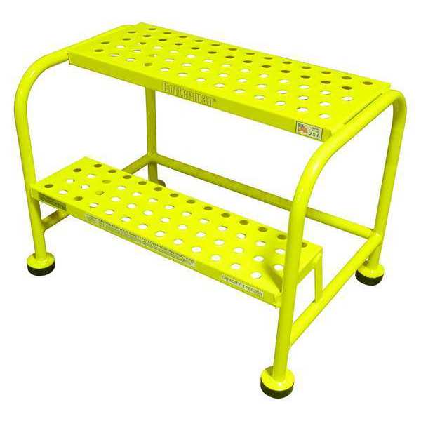 2 Steps, Steel Step Stand, 450 lb. Load Capacity, Yellow