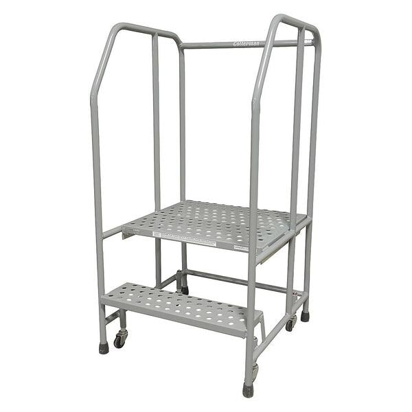 50 in H Steel Rolling Ladder, 2 Steps