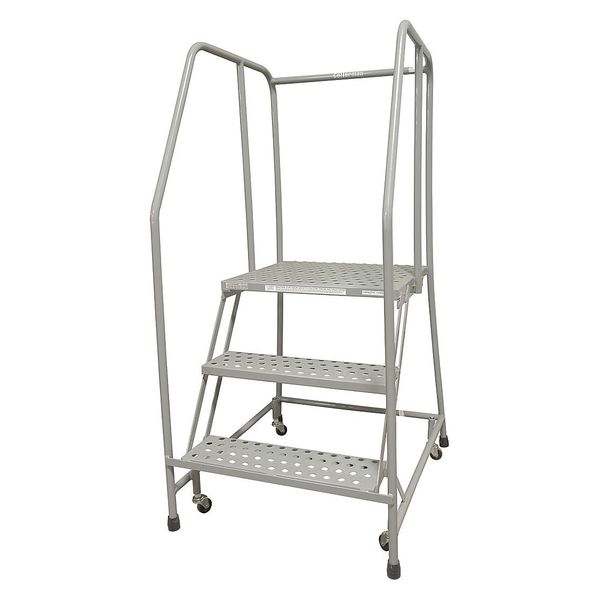 60 in H Steel Rolling Ladder, 3 Steps
