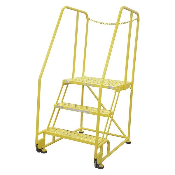60 in H Steel Tilt and Roll Ladder, 3 Steps