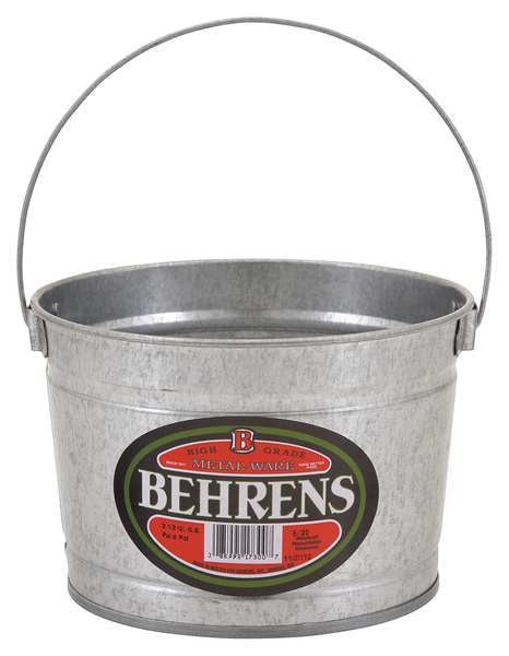 3/4 gal Round Bucket, 7 1/4 in Dia, Silver, Galvanized Steel