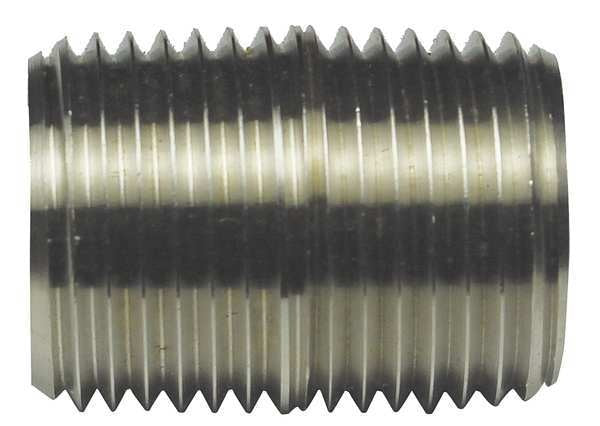 Rigid Nipple, Thread, 304 SS, 1-5/8inL