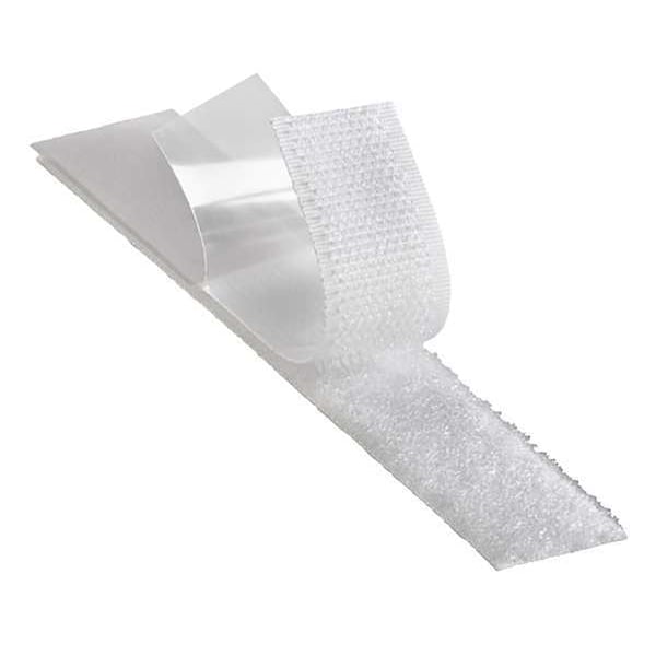 Reclosable Fastener, Acrylic Adhesive, 150 ft, 2 in Wd, White
