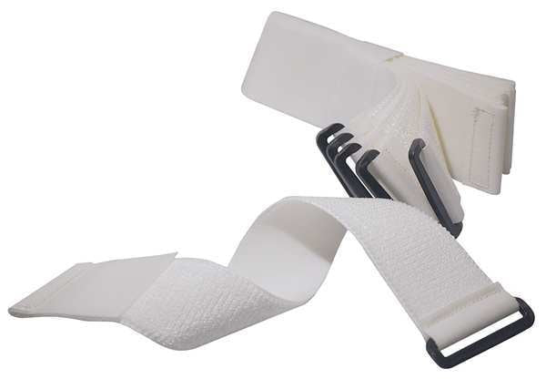 Cinch Strap, No Adhesive, 18 in, 2 in Wd, White, 10 PK