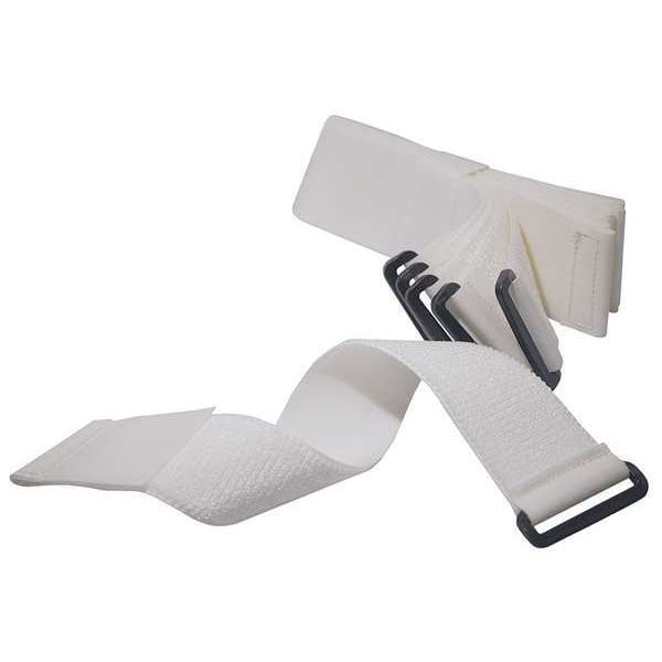 Cinch Strap, No Adhesive, 3 ft, 2 in Wd, White, 10 PK